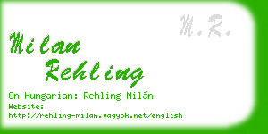 milan rehling business card