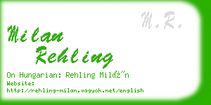 milan rehling business card